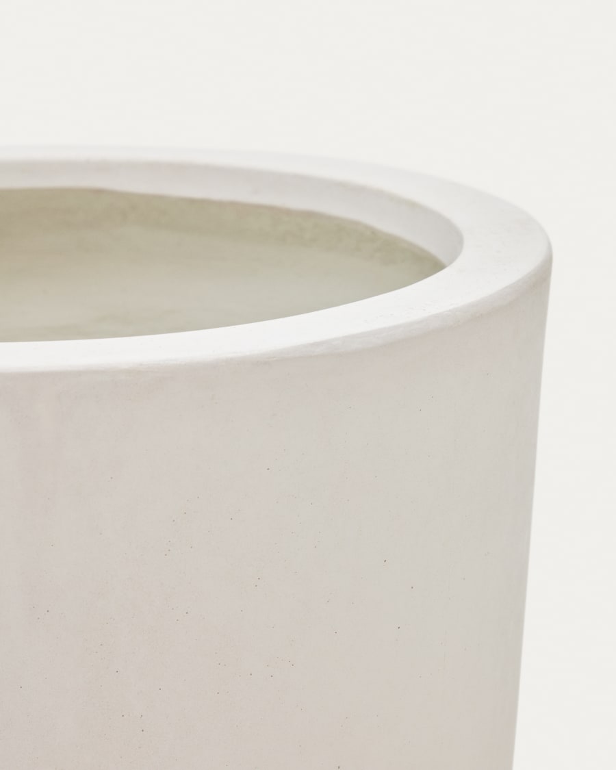 Aiguablava plant pot in white cement, Ø 39 cm