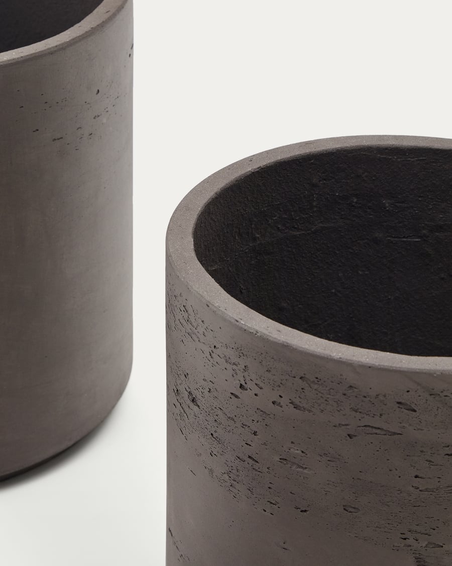 Sintina set of 3 grey cement and fiberglass plant pots Ø 23 cm / Ø 27.5 cm / 32 cm