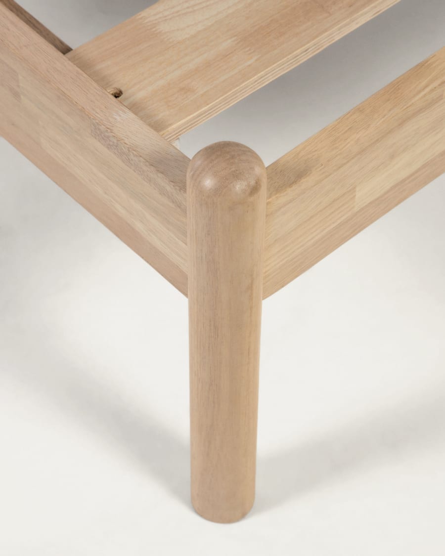 Shayndel bed made from solid rubber wood, for a 90 x 190 cm mattress