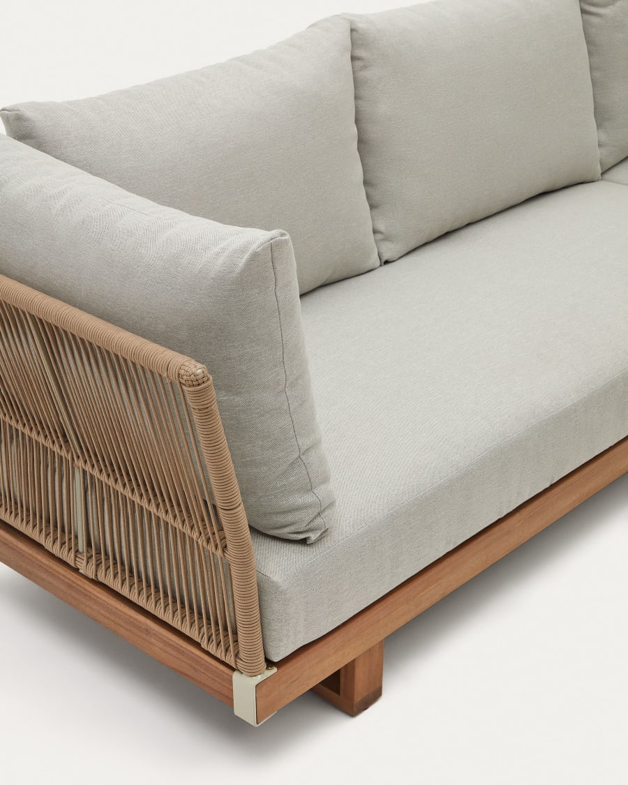 Raco 5 seater corner sofa and coffee table, made from solid acacia wood