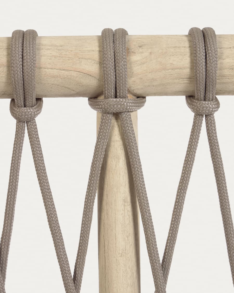 Aberash solid white cedarwood and grey cord headboard, for 160 cm beds
