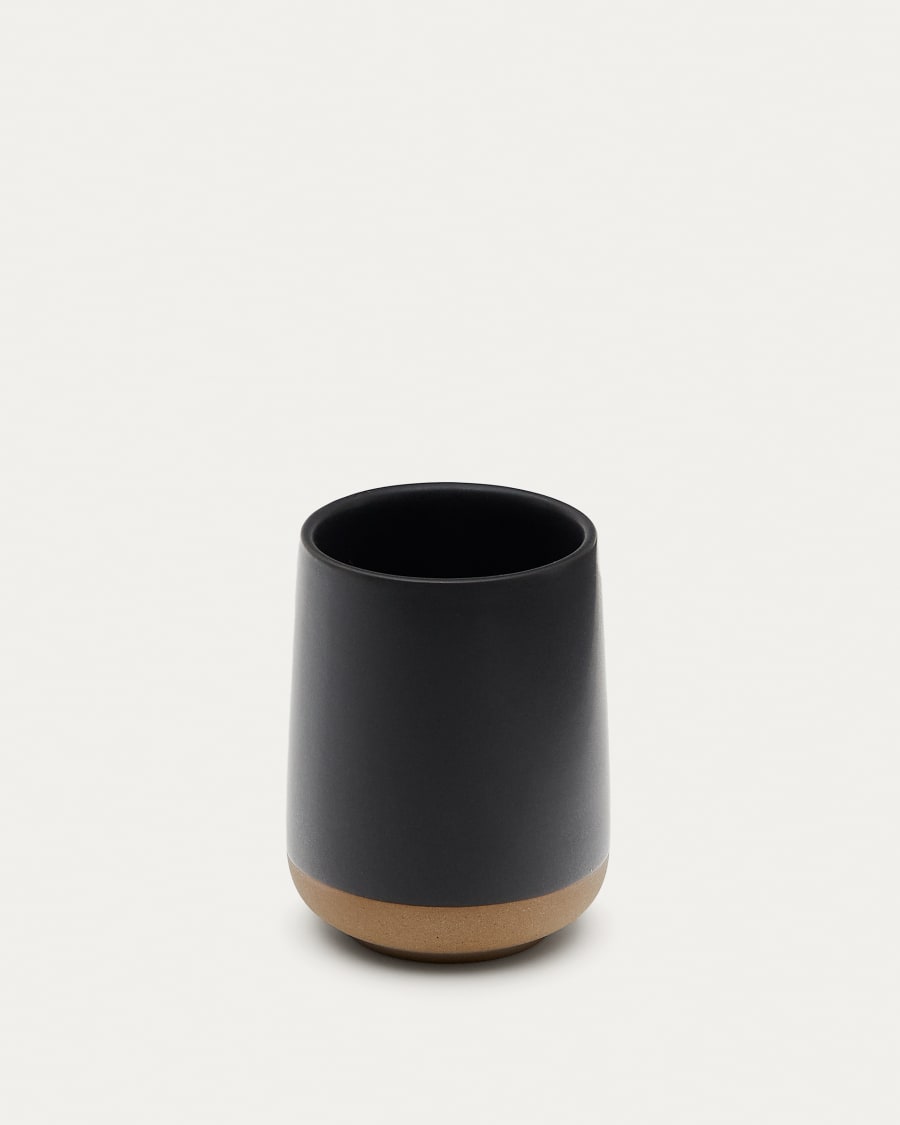 Silma Brown and Grey Stoneware Toothbrush Holder