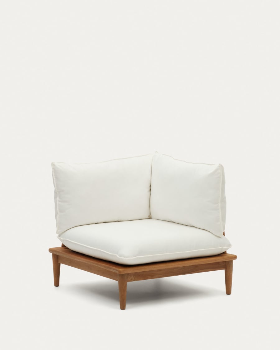 Portitxol modular corner armchair in solid teak