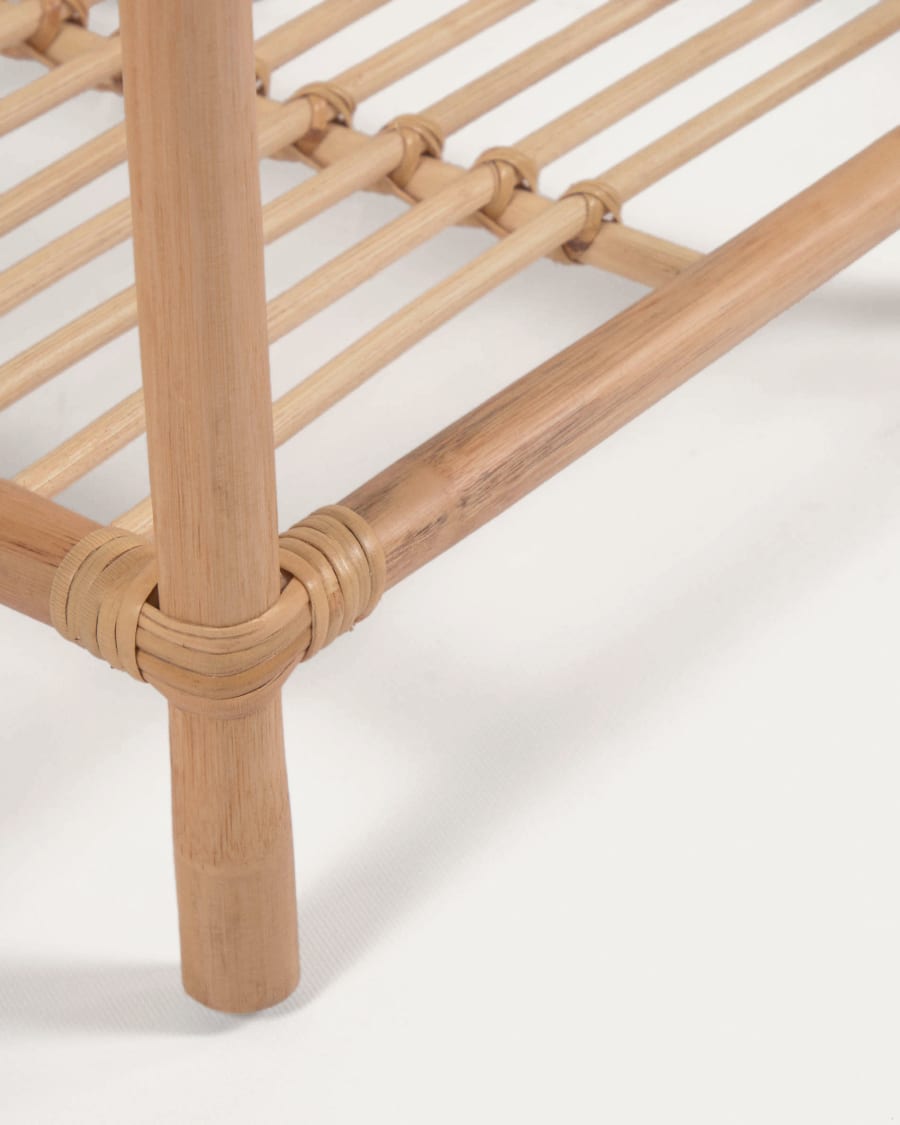 Ormela rattan shelving unit with natural finish, 40 x 80 cm