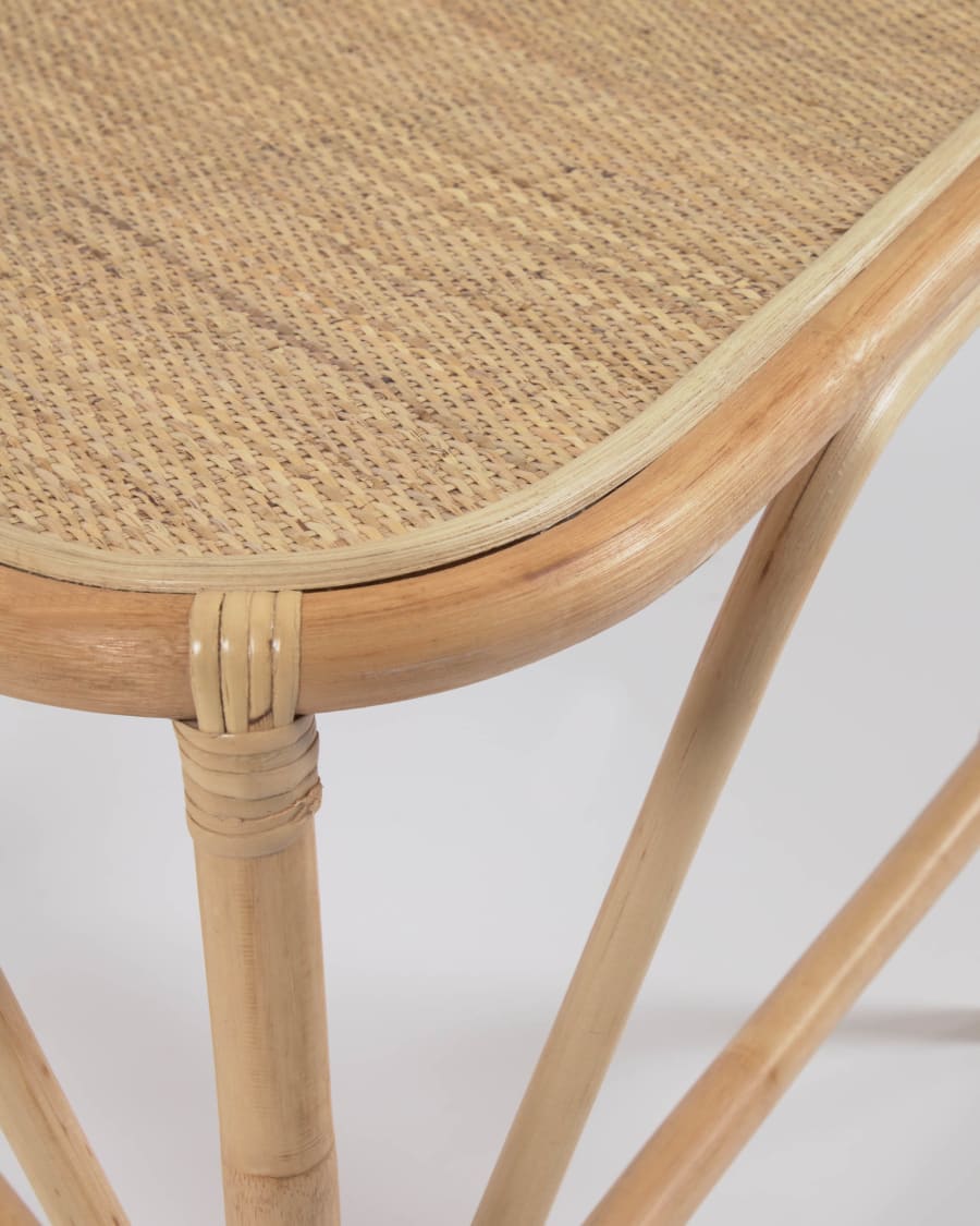 Queenie set of 2 rattan side tables with natural finish, 65 x 53 cm and 50 x 42 cm