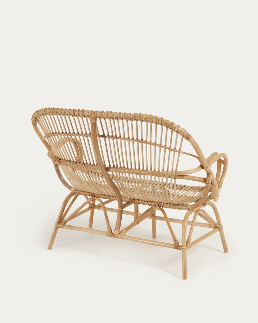 Mimosa rattan bench with a natural finish, 114 cm