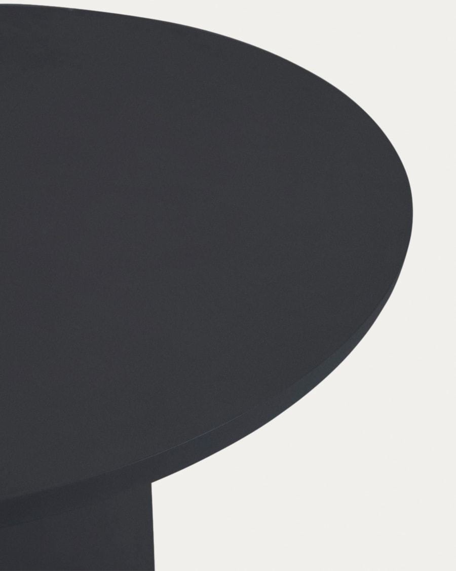 Taimi round outdoor table made of concrete with black finish Ø 110 cm