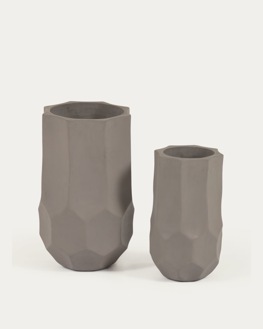 Veruska set of 2 concrete plantpots Ø 23 cm / Ø 36 cm