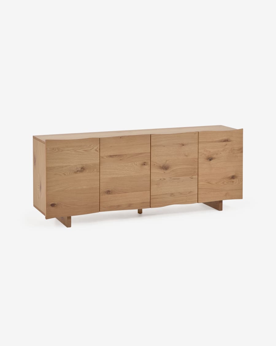 Rasha sideboard with oak veneer with natural finish 180 x 71 cm.