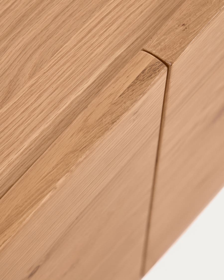 Rasha 4 door sideboard in oak veneer with natural finish, 180 x 71 cm