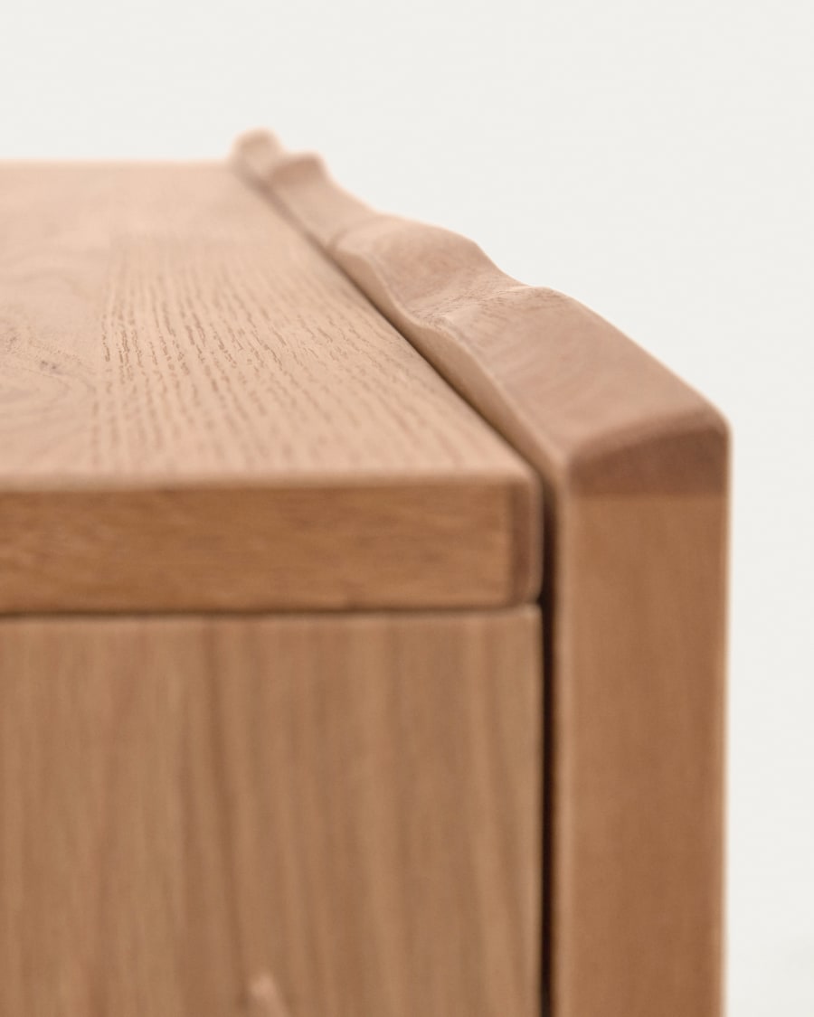 Rasha 3 door sideboard in oak veneer with natural finish, 150 x 71 cm