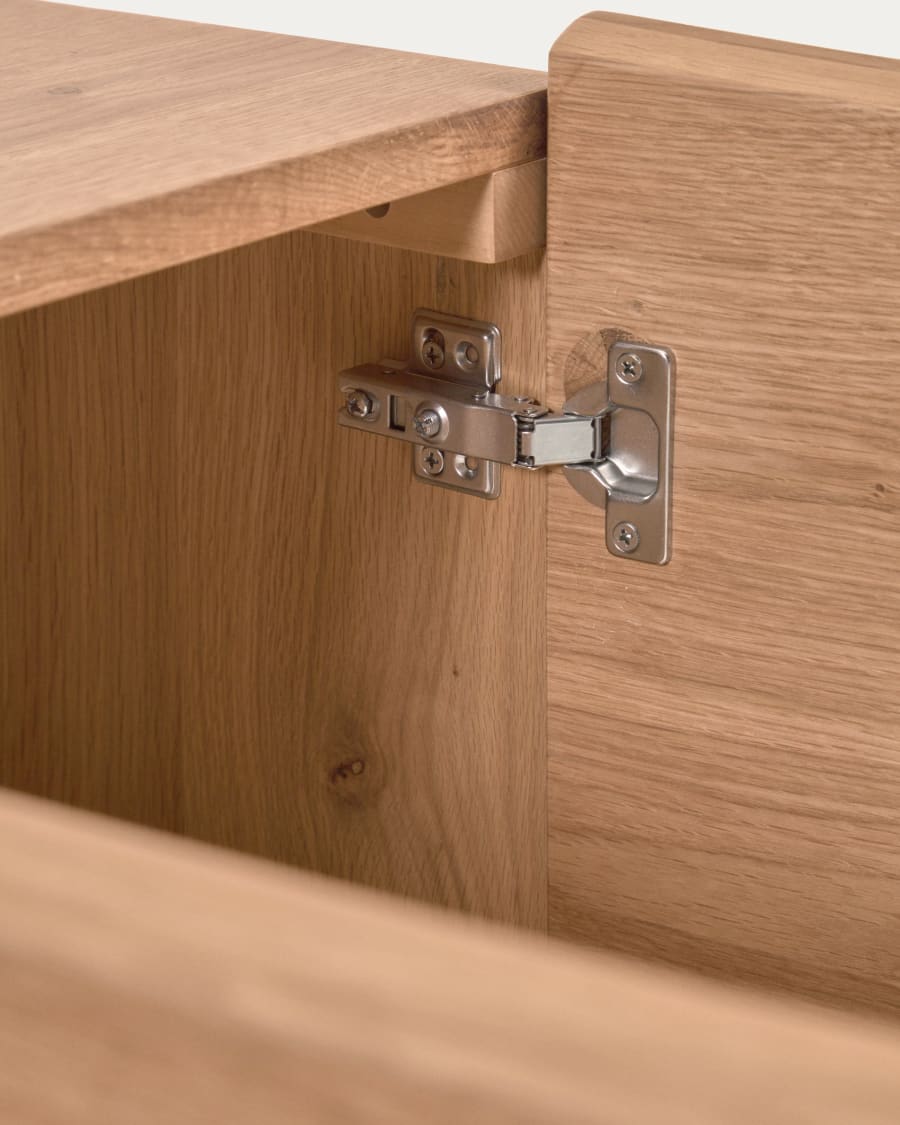 Rasha 3 door sideboard in oak veneer with natural finish, 150 x 71 cm
