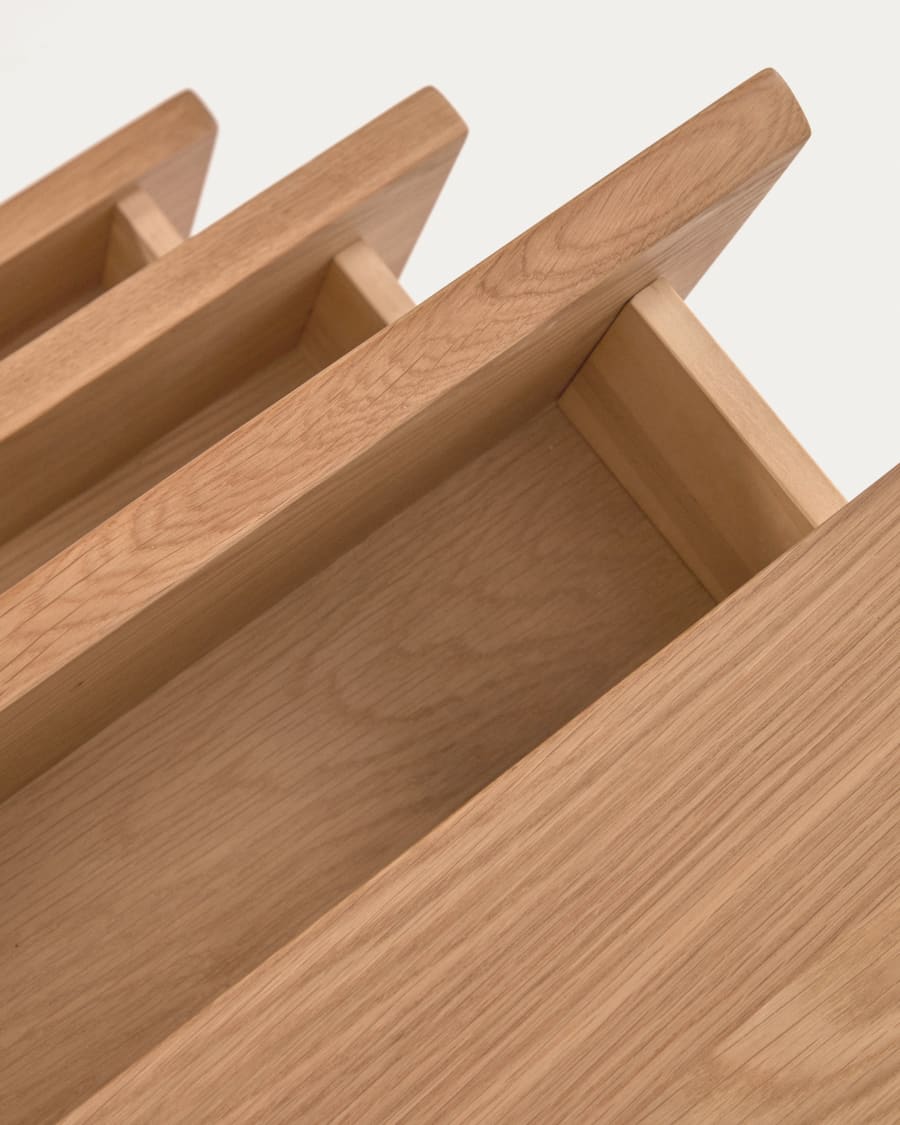Rasha chest of drawers with oak veneer with natural finish 104 x 73 cm