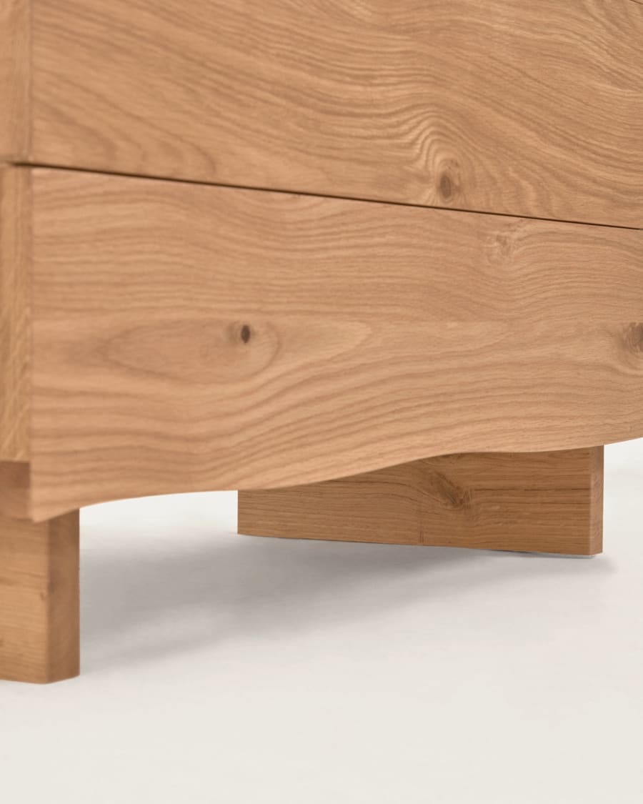 Rasha chest of drawers with oak veneer with natural finish 104 x 73 cm