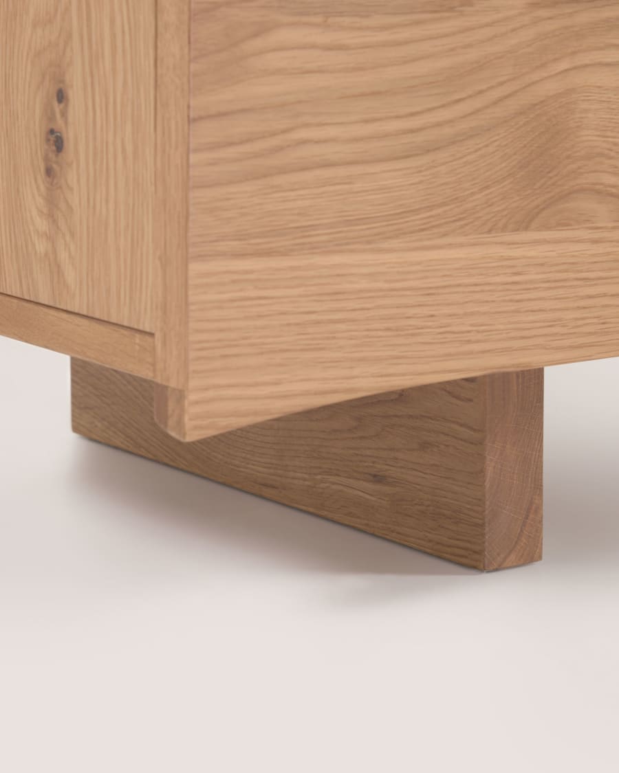 Rasha 4-door TV stand in oak veneer with natural finish 200 x 49 cm.