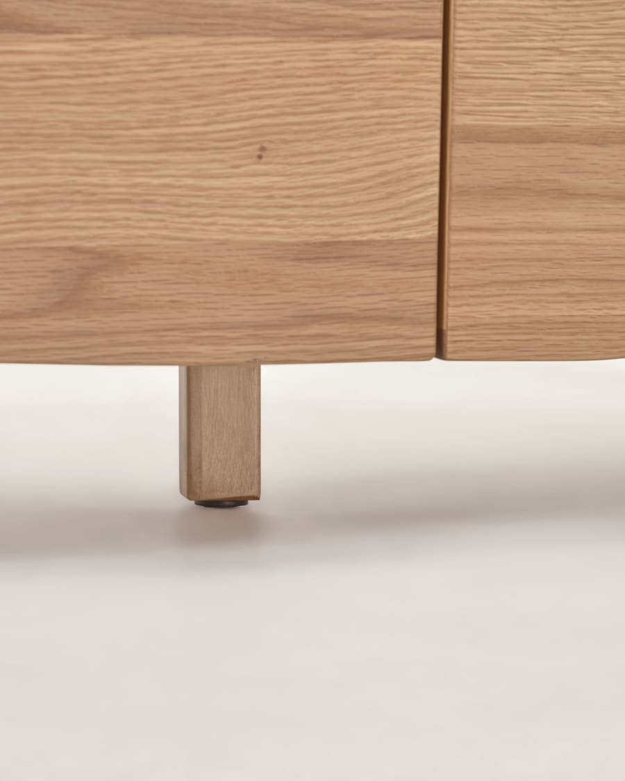 Rasha 4-door TV stand in oak veneer with natural finish 200 x 49 cm.