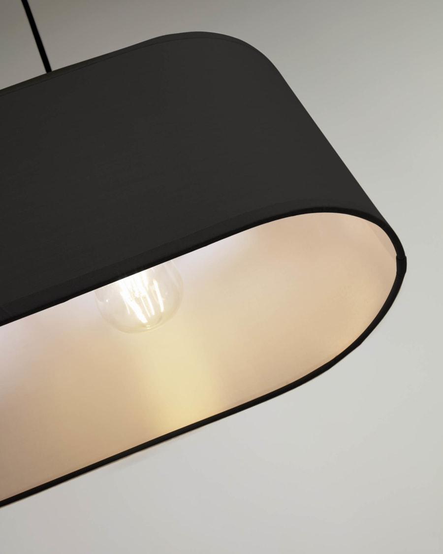 Palette ceiling light shade in black 20 x 75 cm
