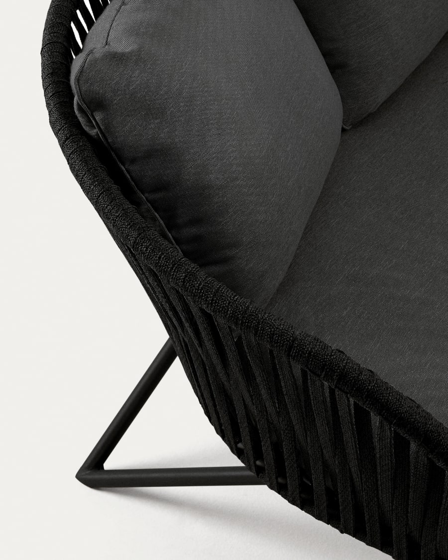 3 seater Branzie sofa in black cord, 180 cm