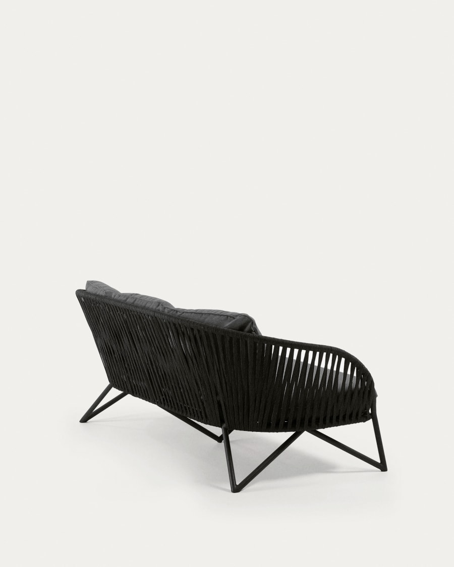 3 seater Branzie sofa in black cord, 180 cm