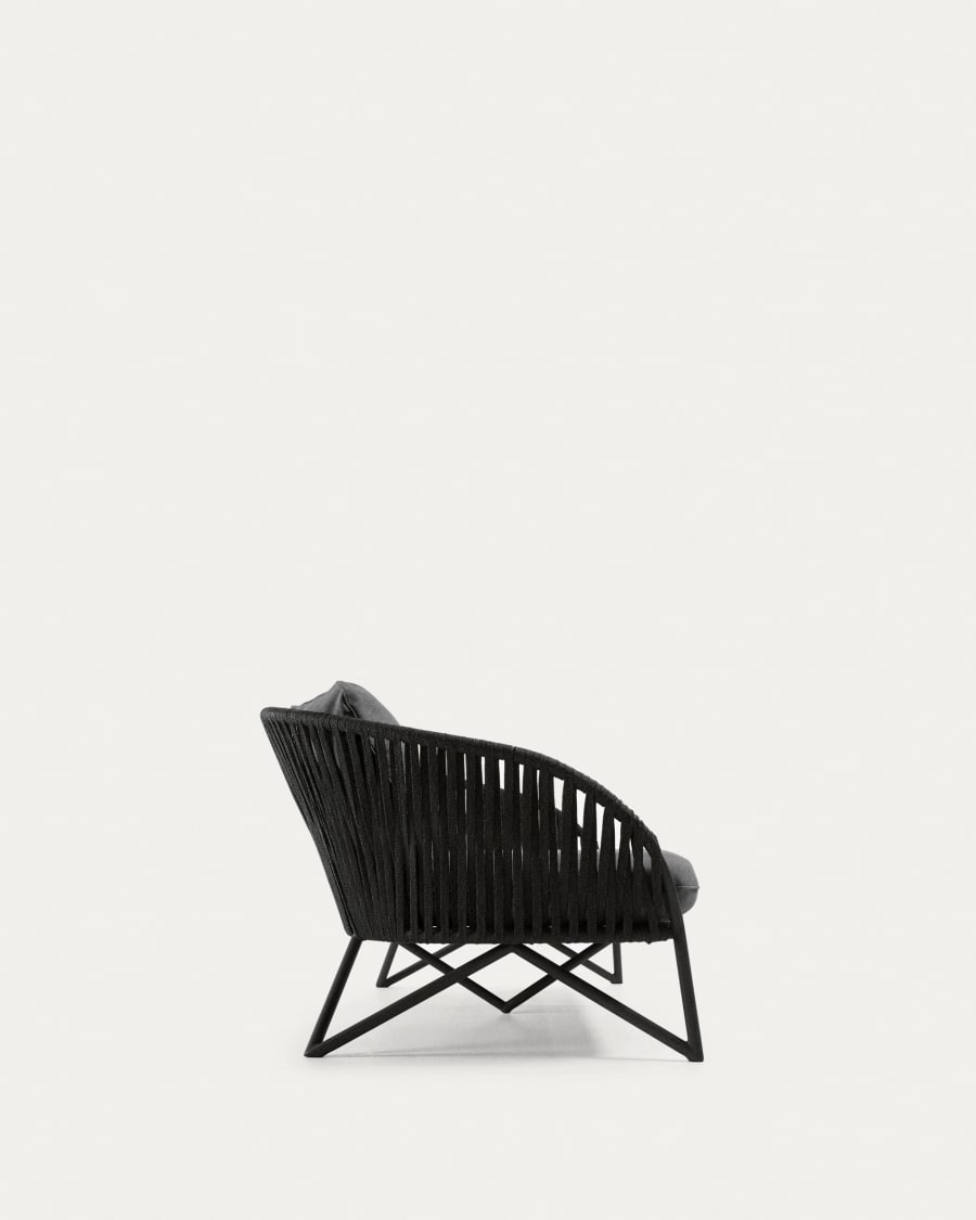 3 seater Branzie sofa in black cord, 180 cm