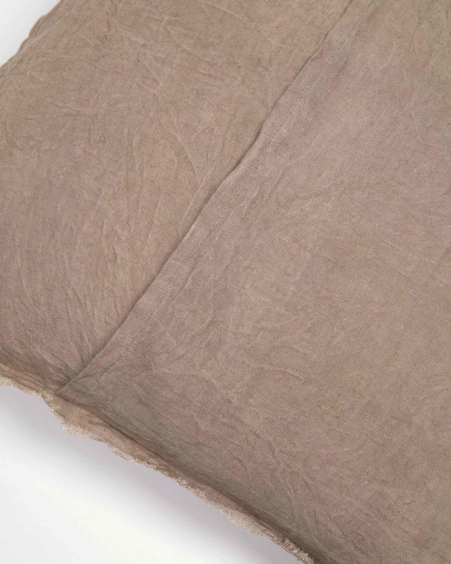 Draupadi cushion cover 100% linen in brown 45 x 45 cm