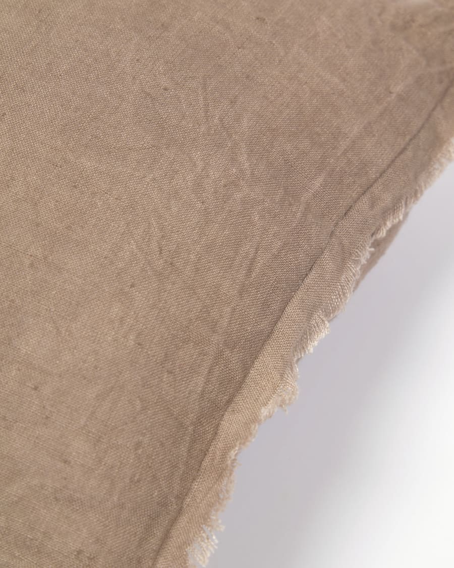 Draupadi cushion cover 100% linen in brown 30 x 50 cm