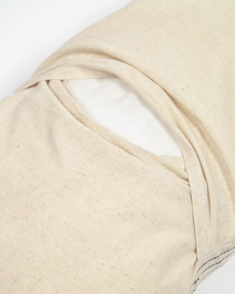 Brigida cotton and linen cushion cover in beige and black 30 x 50 cm