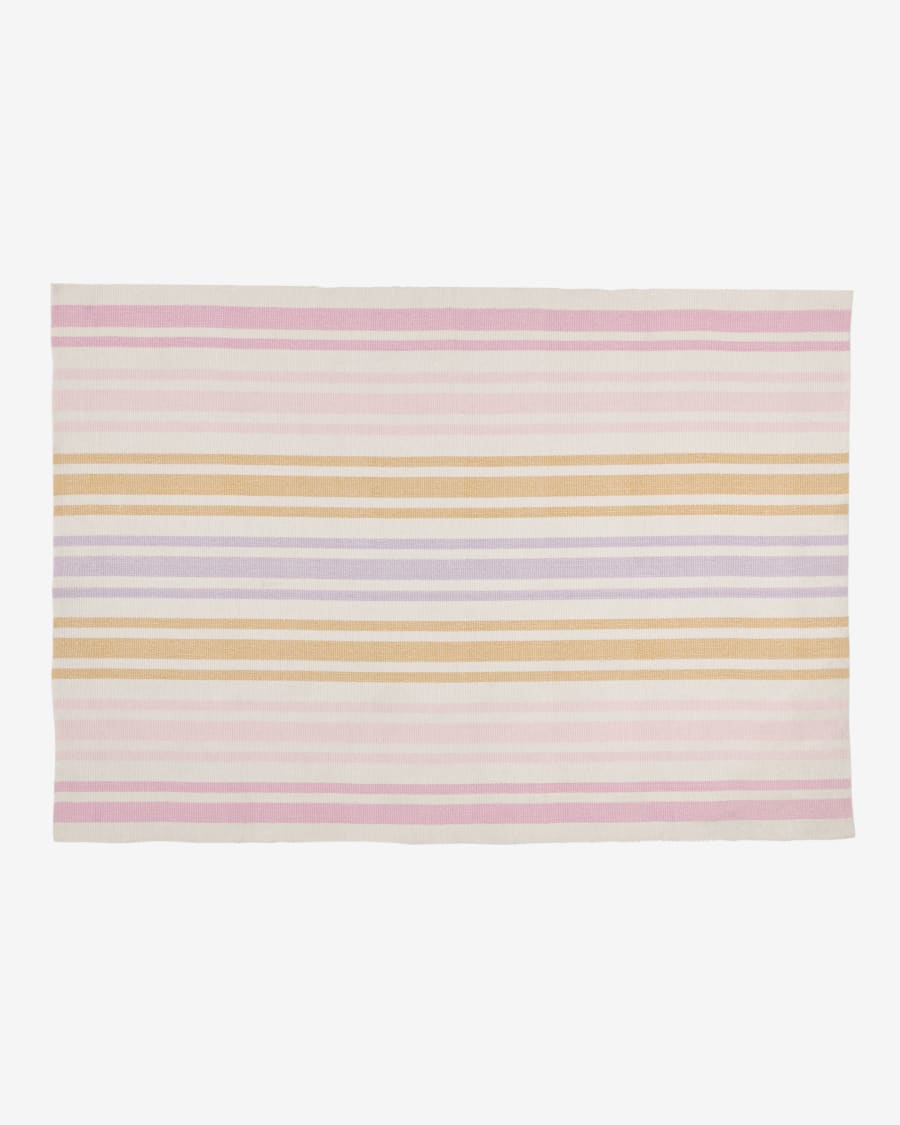 Marilina rug 100% cotton in multicoloured stripes 160 x 230 cm