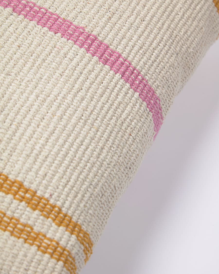 Marilina cushion cover 100% cotton in white and multicoloured stripes 45 x 45 cm