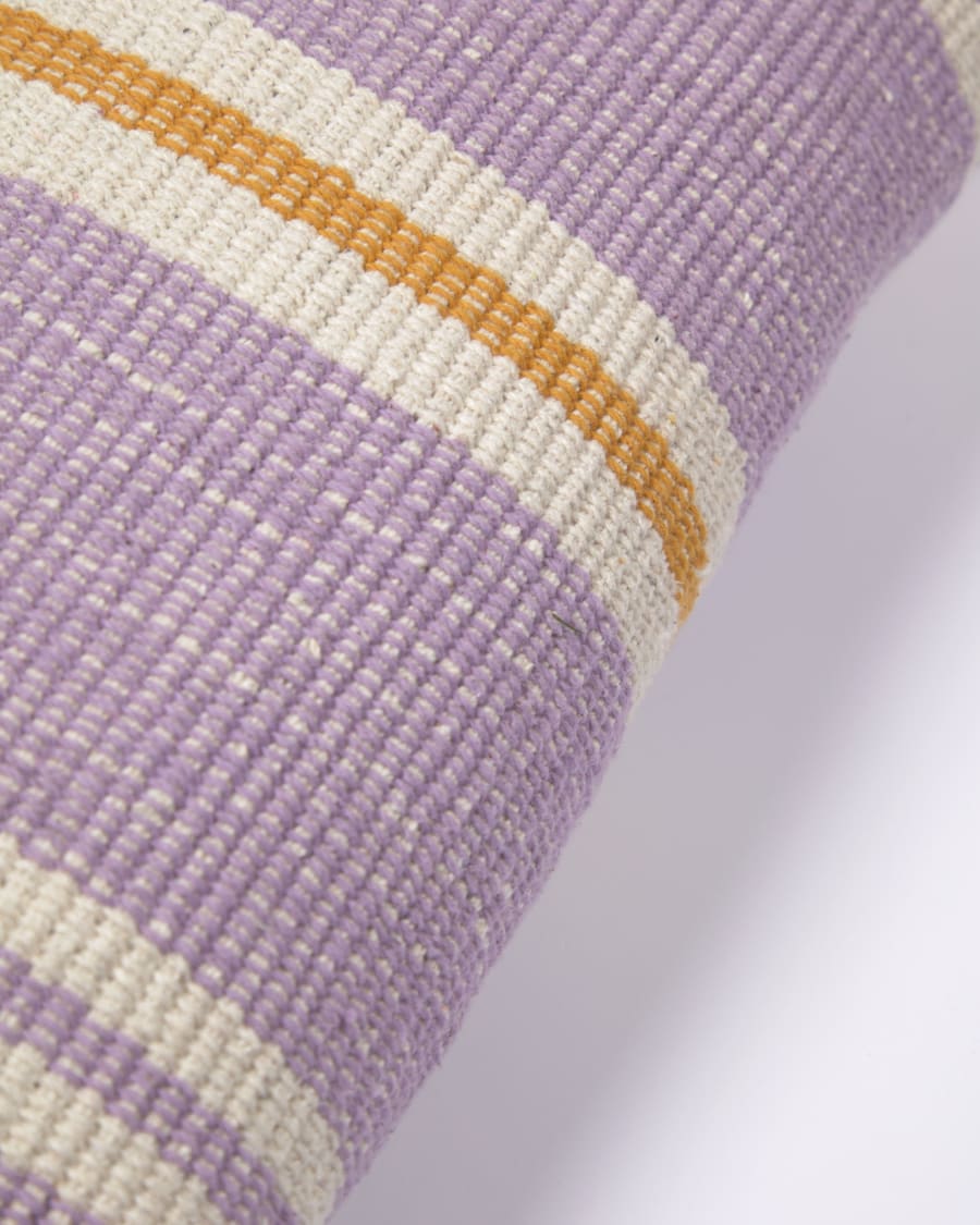 Marilina cushion cover 100% cotton in purple and multicoloured stripes 30 x 50 cm