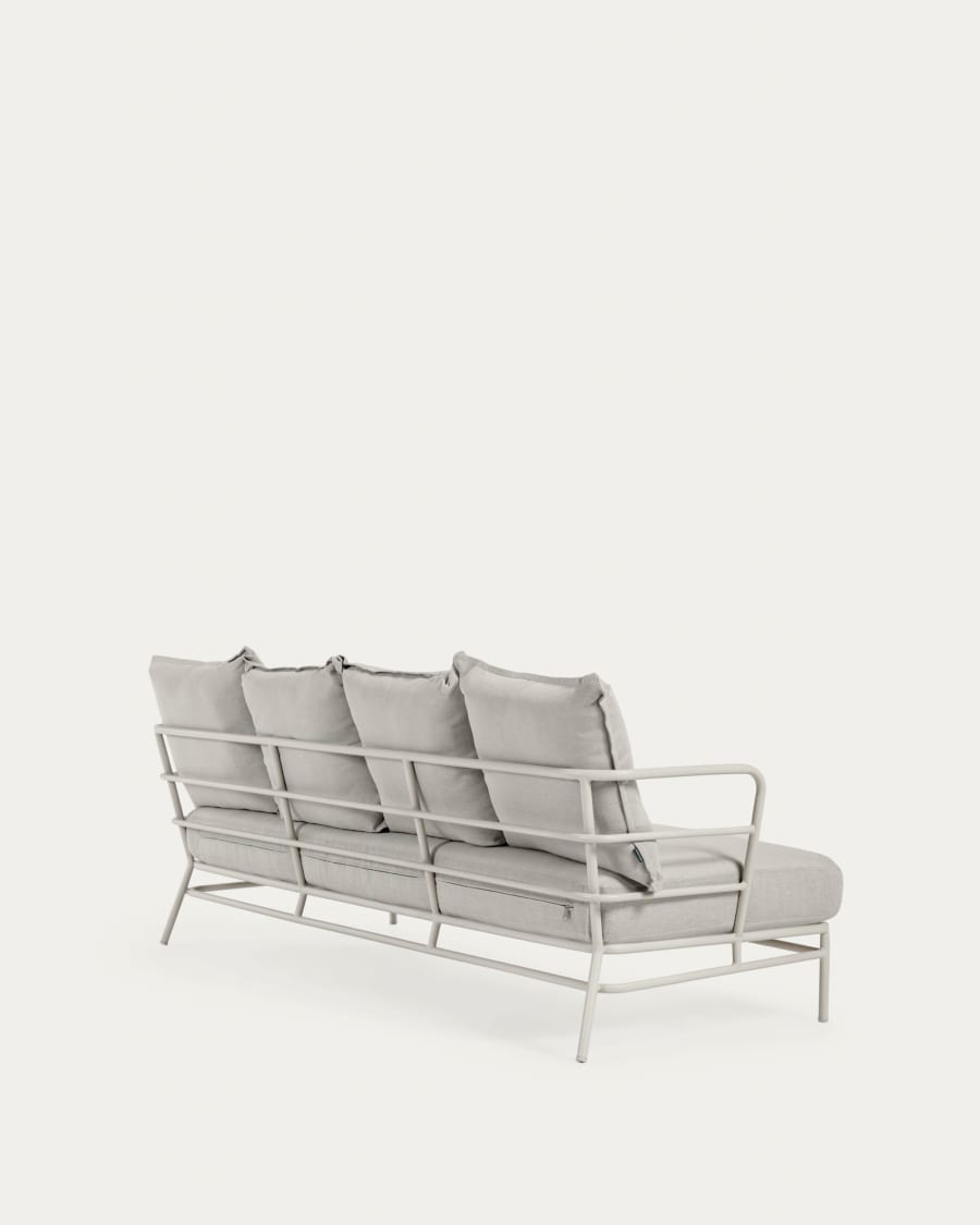 Mareluz 3 seater sofa in white steel, 197 cm
