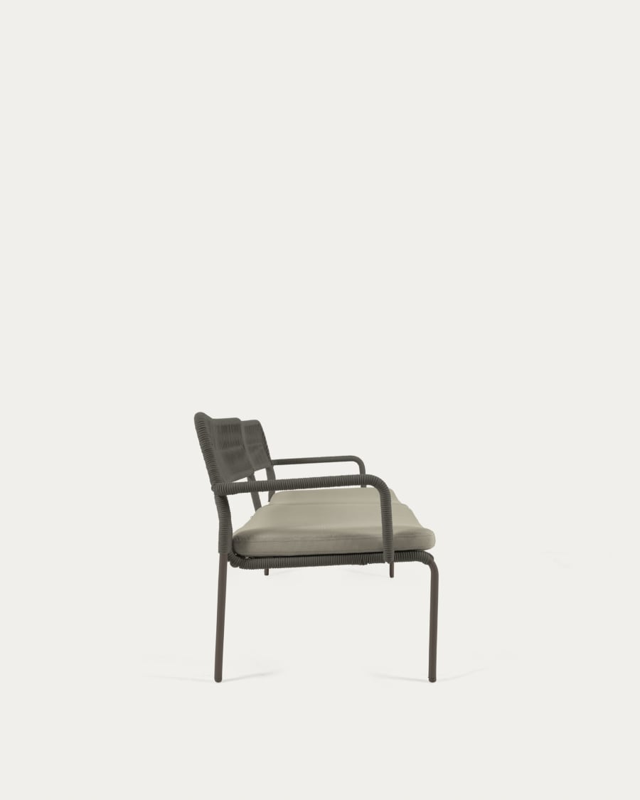 Cailin 2 seater sofa in green cord with galvanised steel legs in dark green, 150 cm