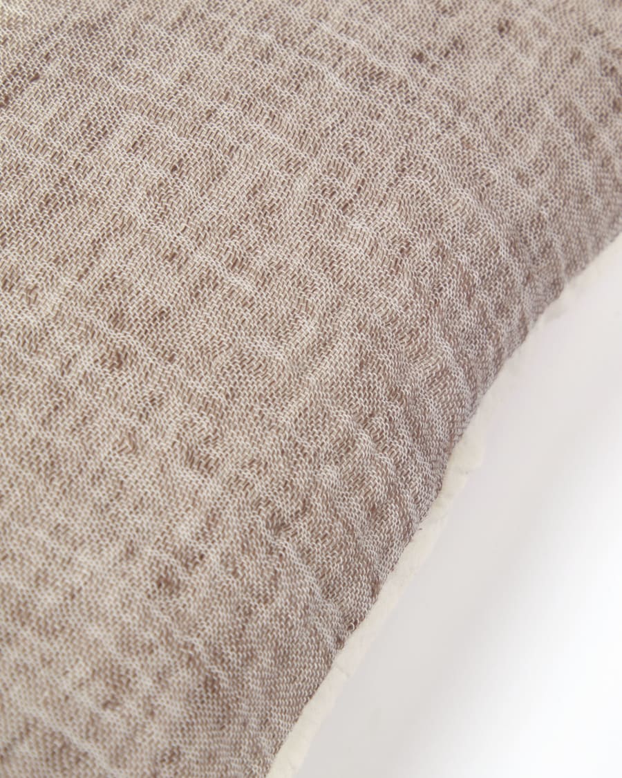 Casilda linen and cotton cushion cover in brown 30 x 50 cm