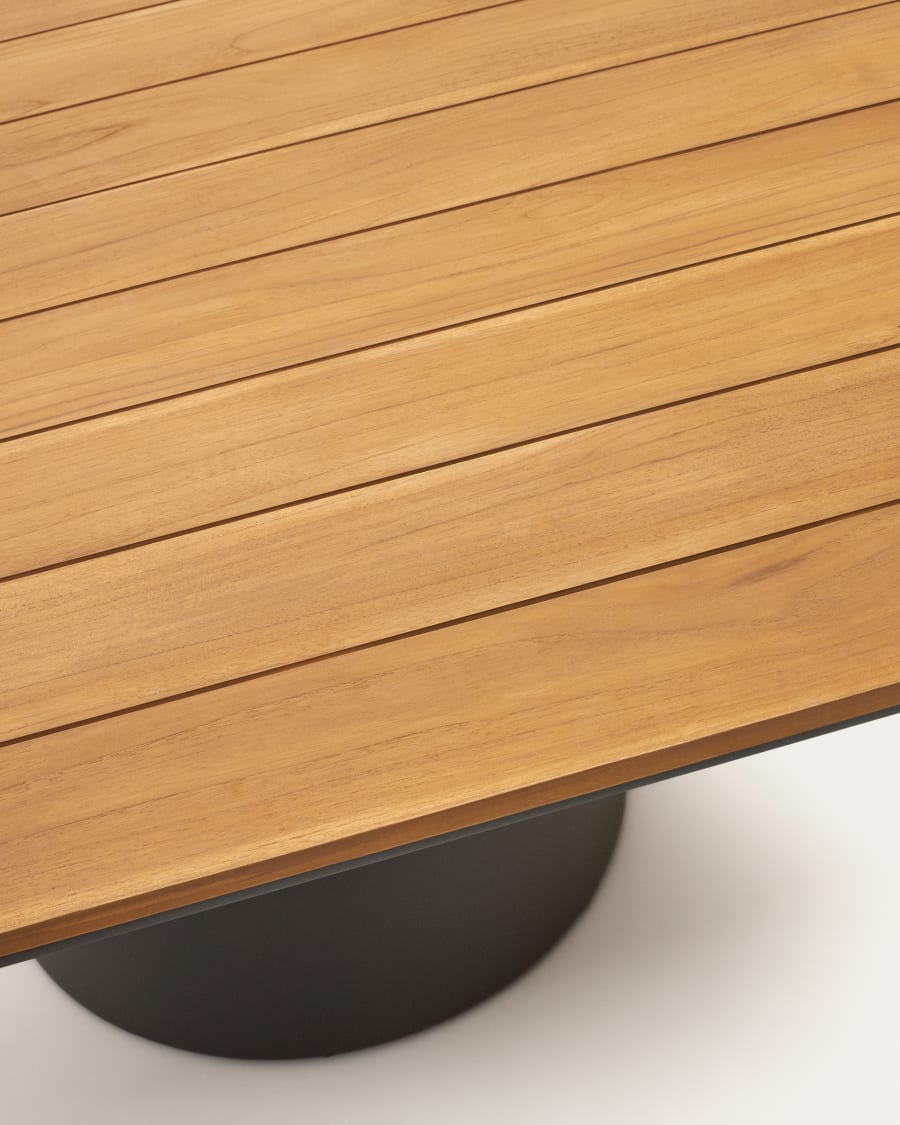 Tudons outdoor table in aluminium with a grey and teak finish, 148 x 148 cm FSC 100%