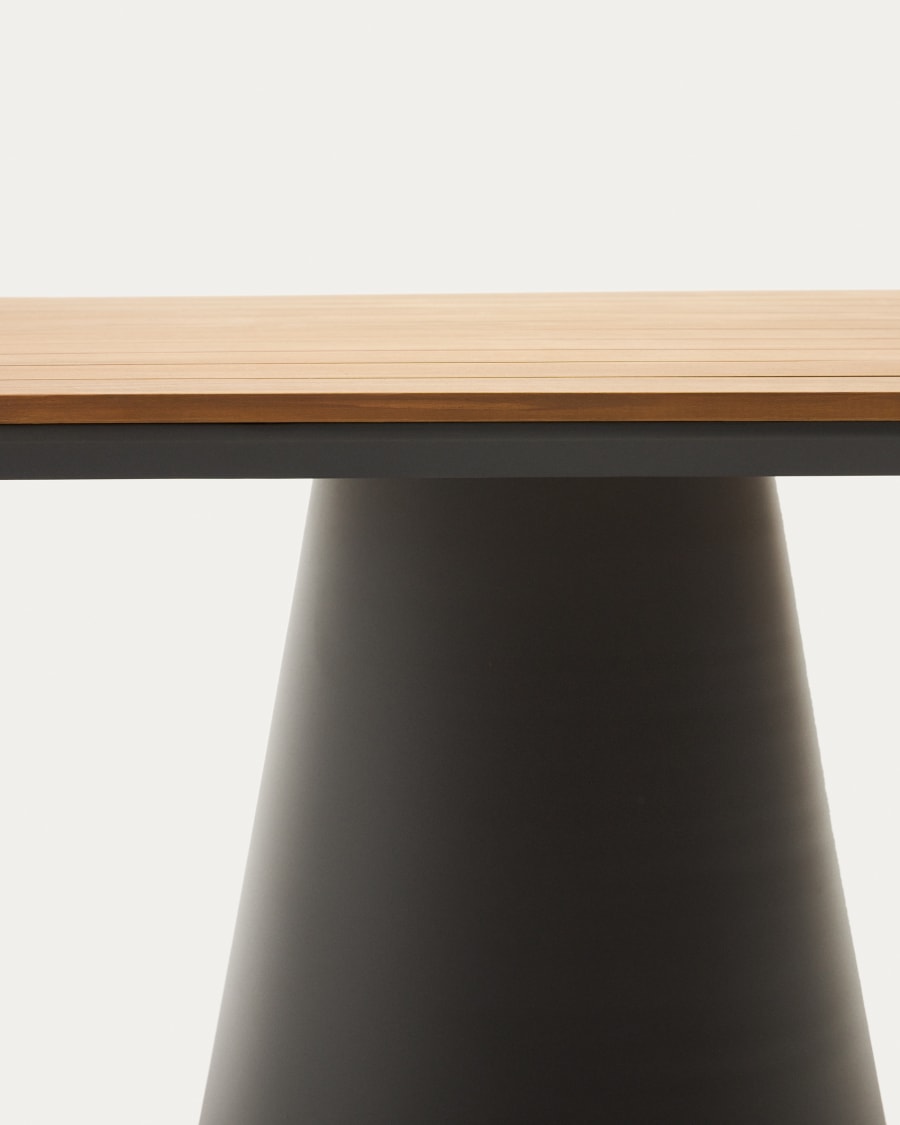 Tudons outdoor table in aluminium with a grey and teak finish, 148 x 148 cm FSC 100%