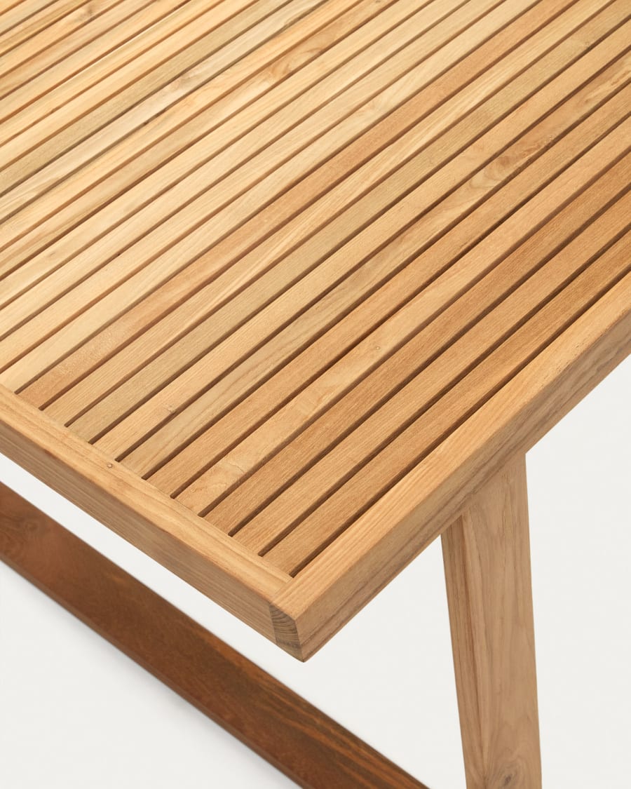 Canadell 100% outdoor solid recycled teak table, 220 x 100 cm