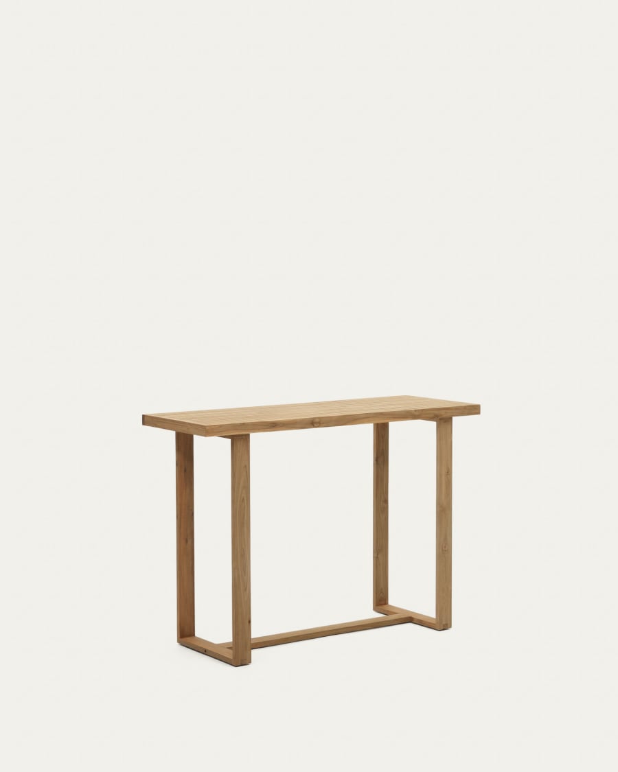 Canadell 100% outdoor solid recycled teak bar table, 140 x 70 cm