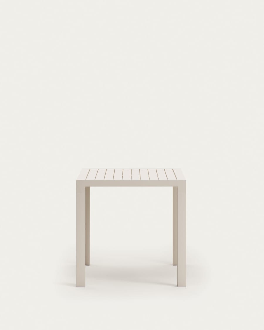 Culip aluminium outdoor table in powder coated white finish, 77 x 77 cm
