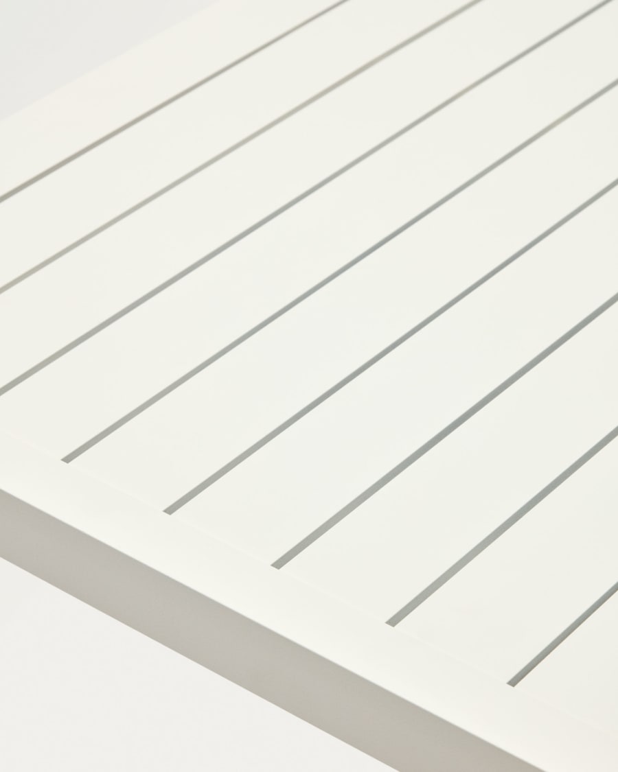 Culip aluminium outdoor table in powder coated white finish, 150 x 77 cm