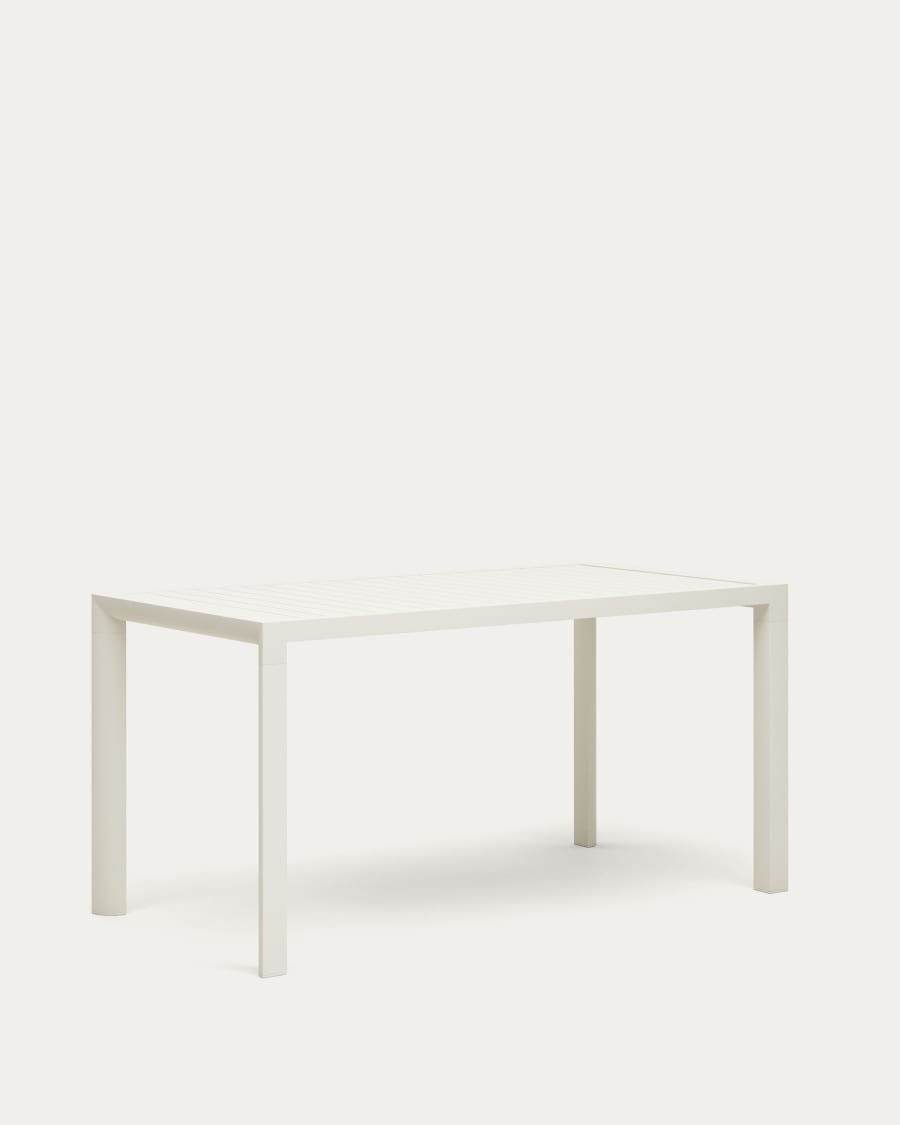 Culip aluminium outdoor table in powder coated white finish, 150 x 77 cm