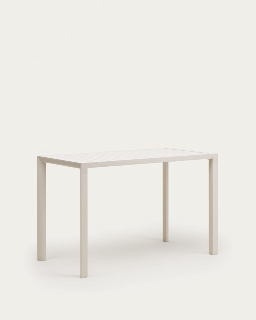 Culip aluminium outdoor bar table in powder coated white finish, 150 x 77 cm