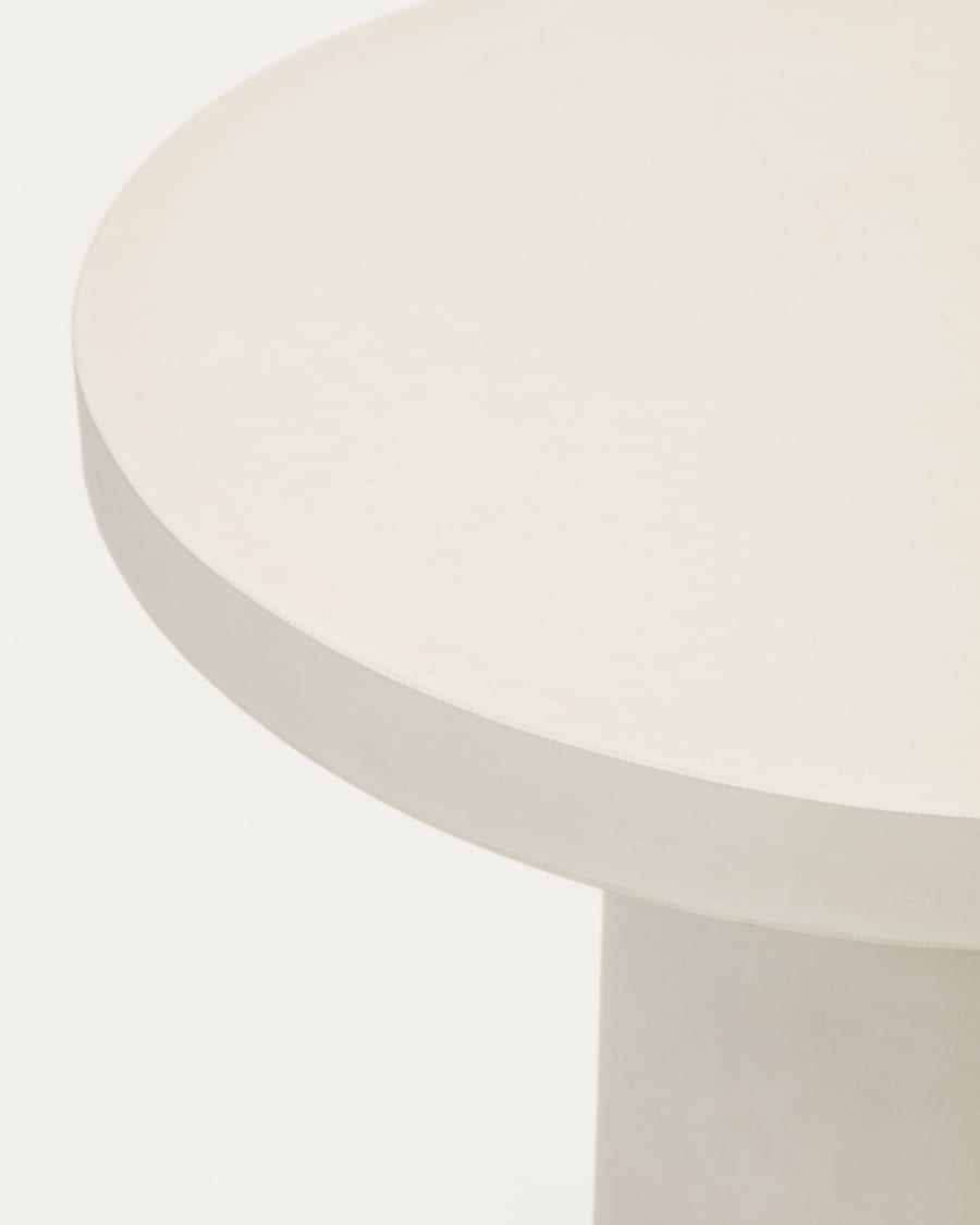 Aiguablava round table in white cement, Ø 90 cm