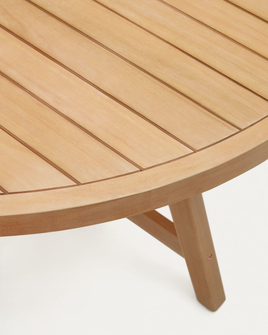 Urgell 100% outdoor suitable round table in solid eucalyptus wood, Ø 130 cm FSC