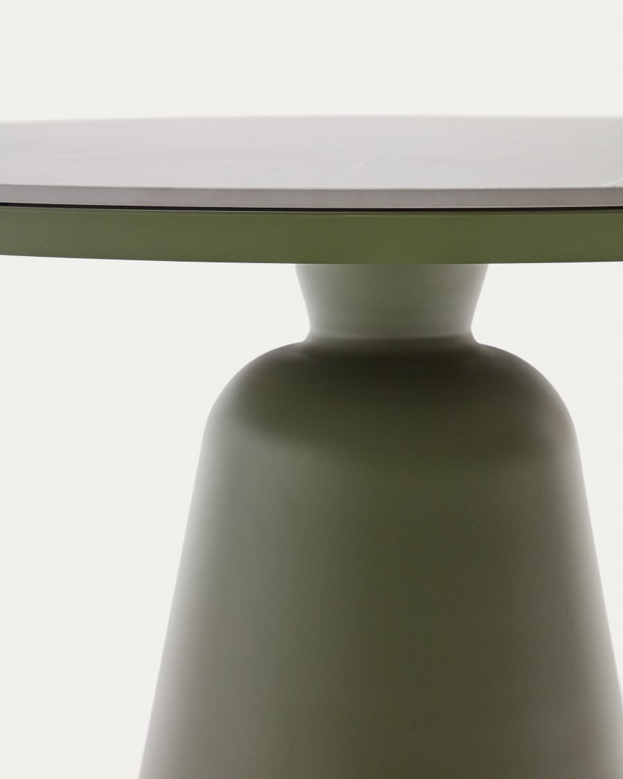 Tudons outdoor table in aluminium in a green ceramic table top, Ø120 cm