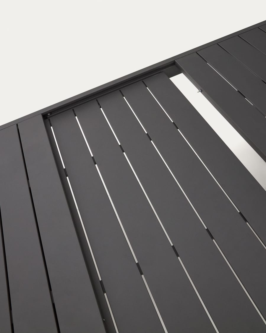 Galdana Aluminium-Gartentisch, ausziehbar, mit dunkelgrauem Finish, 220 (340) x 100 cm