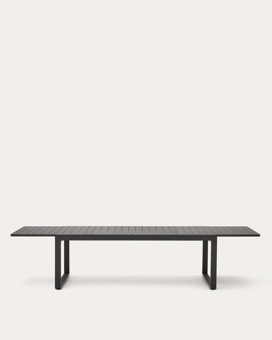 Galdana Aluminium-Gartentisch, ausziehbar, mit dunkelgrauem Finish, 220 (340) x 100 cm