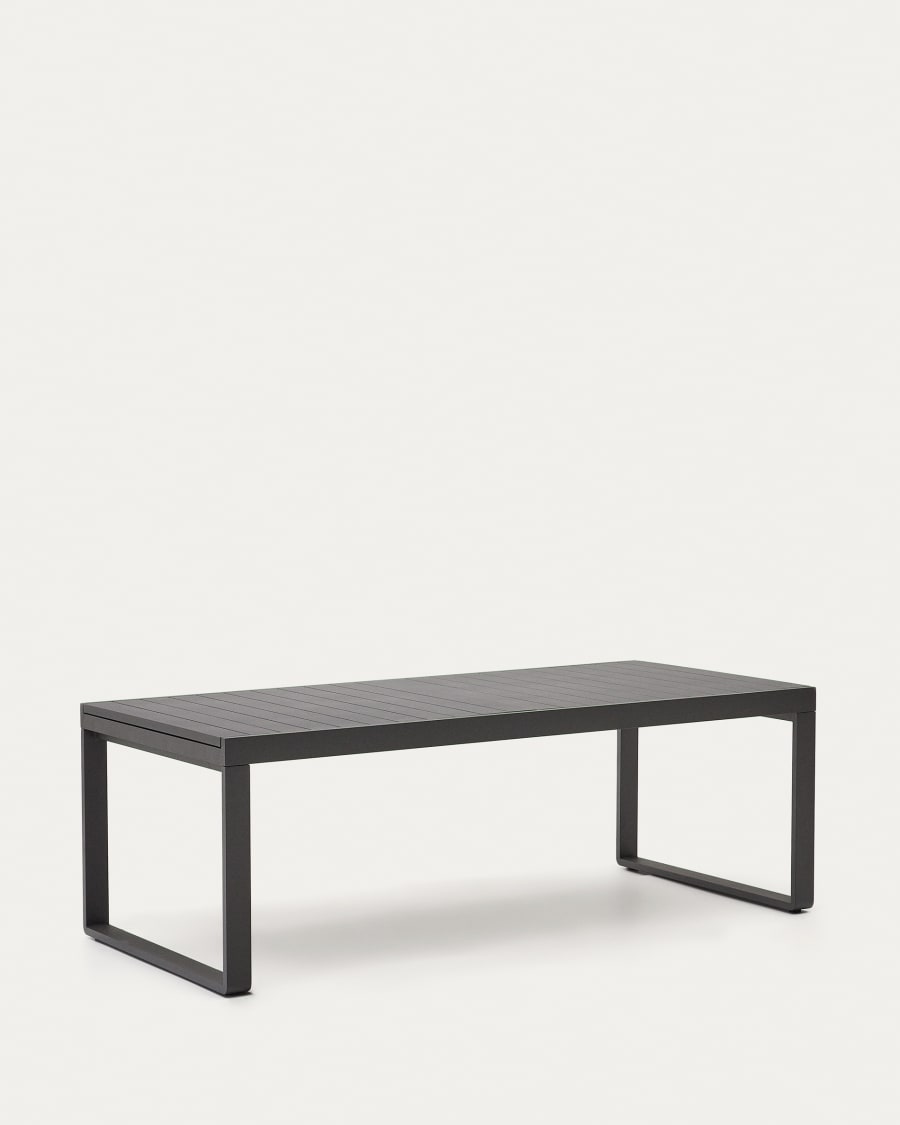 Galdana Aluminium-Gartentisch, ausziehbar, mit dunkelgrauem Finish, 220 (340) x 100 cm