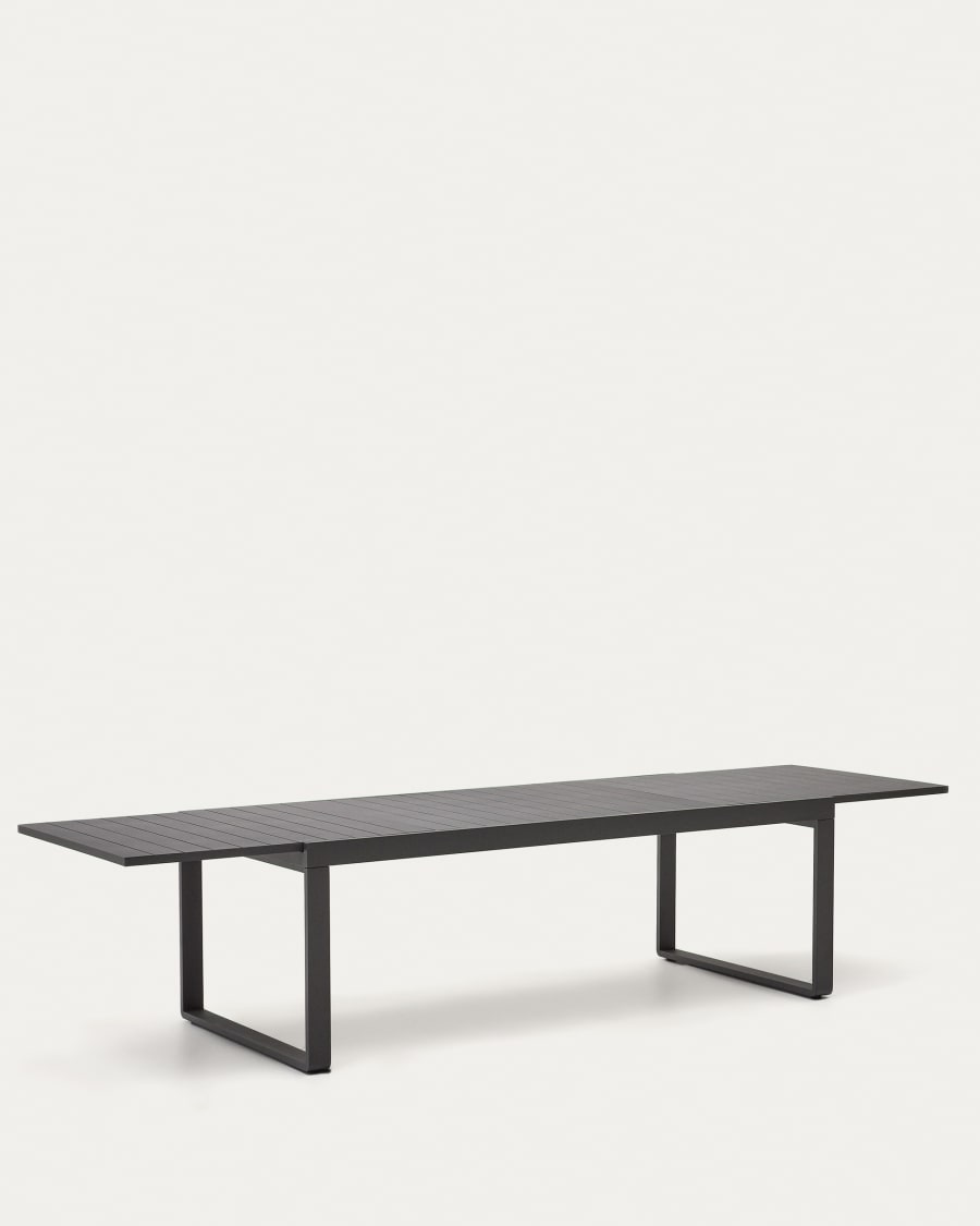 Galdana Aluminium-Gartentisch, ausziehbar, mit dunkelgrauem Finish, 220 (340) x 100 cm