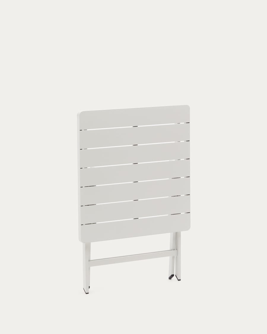 Faltbarer Gartentisch Torreta aus Aluminium mit hellgrauem Finish 70 x 70 cm