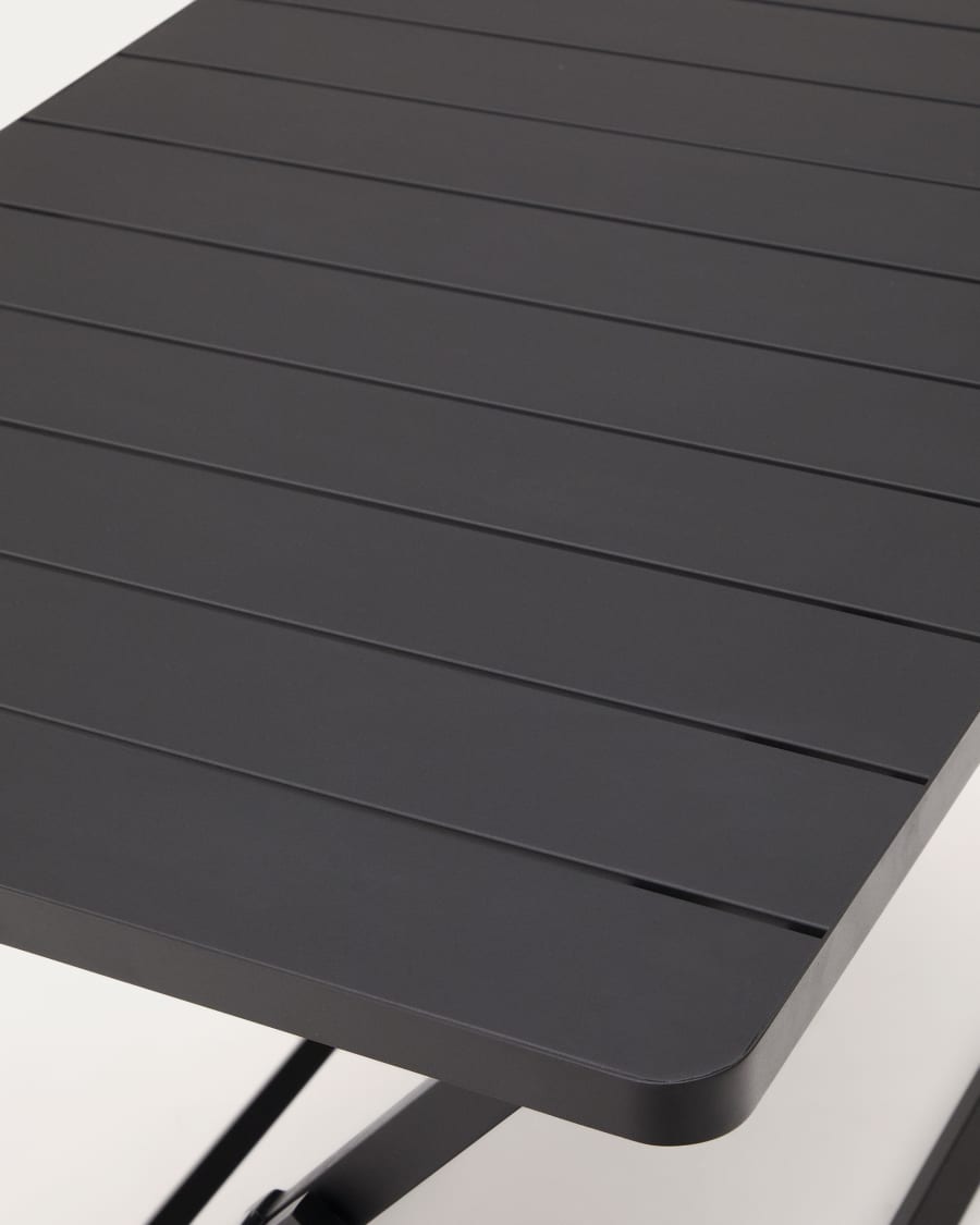 Torreta folding outdoor table made of aluminum with dark grey finish 140 x 70 cm